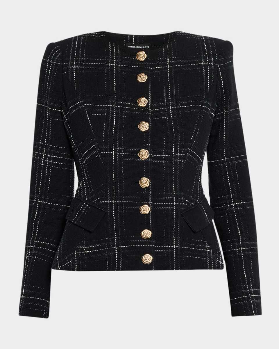Ophelia Tweed Windowpane Jacket